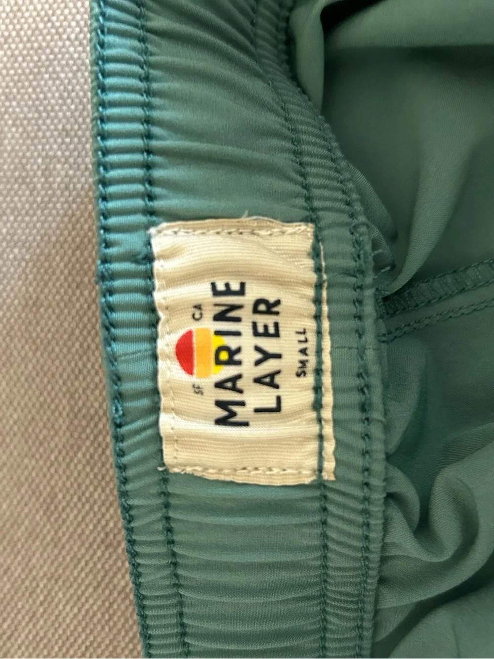 Marine Layer Teal Green Swim Trunks